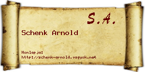 Schenk Arnold névjegykártya
